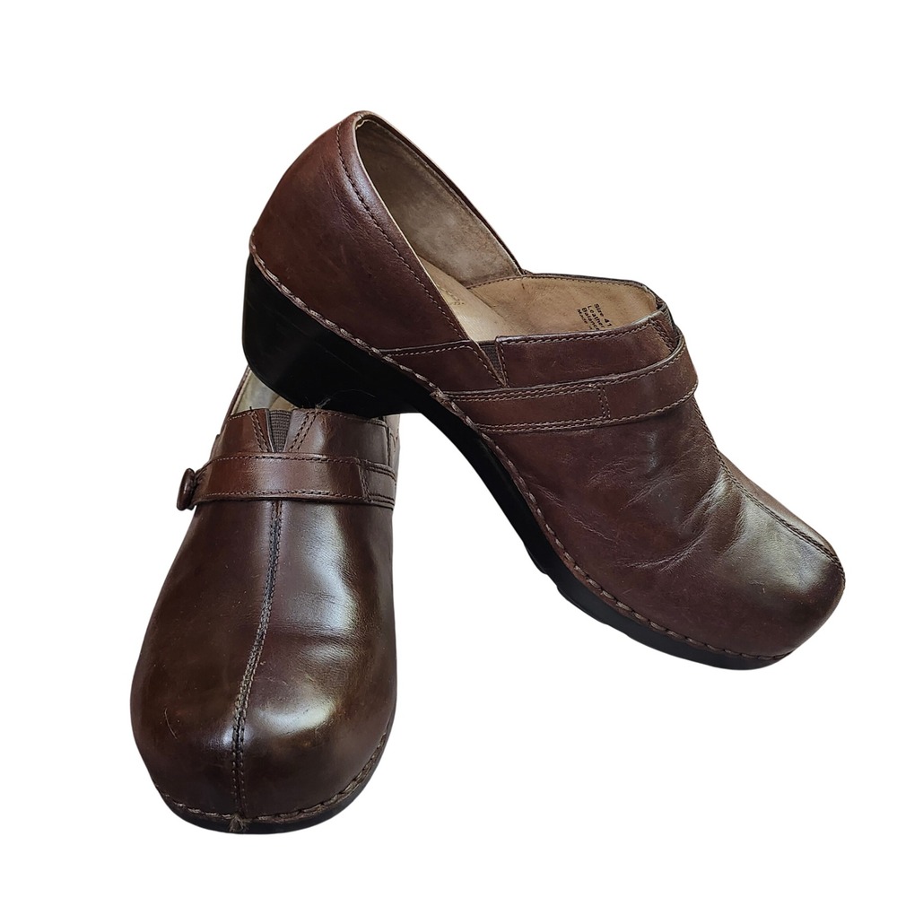 Dansko Brown Leather Clogs Professional Comfort Shoes‎ Womens 41 Granola